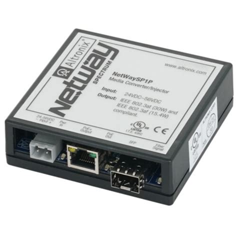 Altronix NETWAYSP1P Media Converter/Injector Converts Fiber .